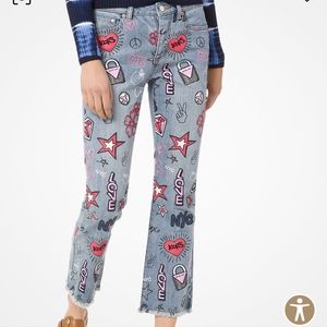 SOLD SOLD 🌺H.P.🌺NWT Michael Kors Button Fly Raw Hem Cropped Jeans Size 8